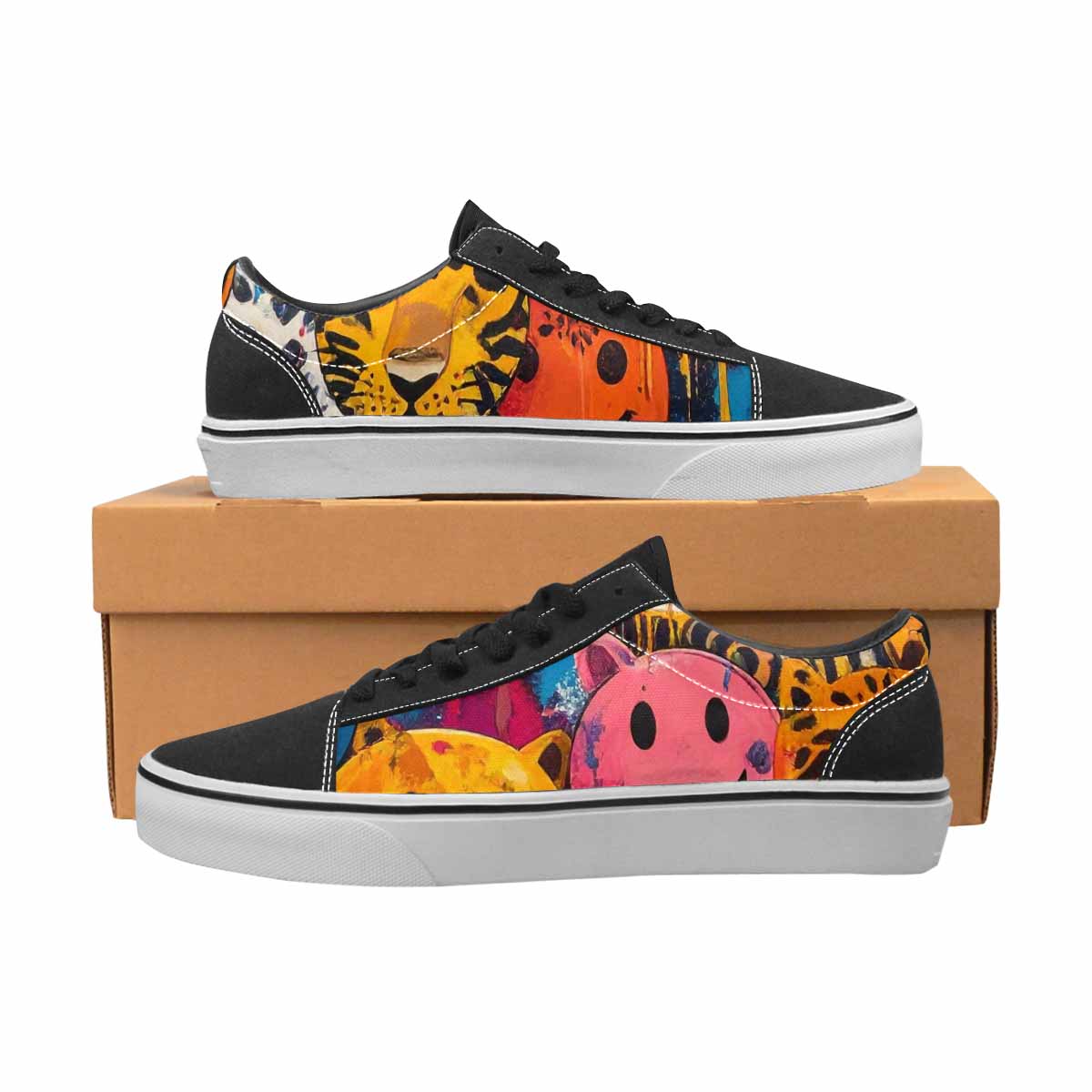WOMEN'S Smiley Faces Lace-Up Canvas Dreamlike Custom Shoes