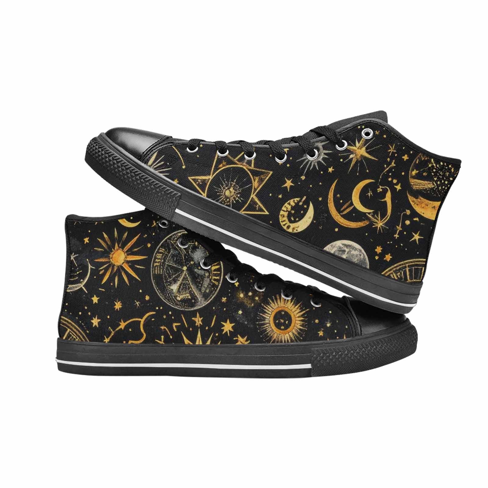 MEN'S Zodiac Constellation Star High Top Canvas Neon Fantasy Custom Sneakers