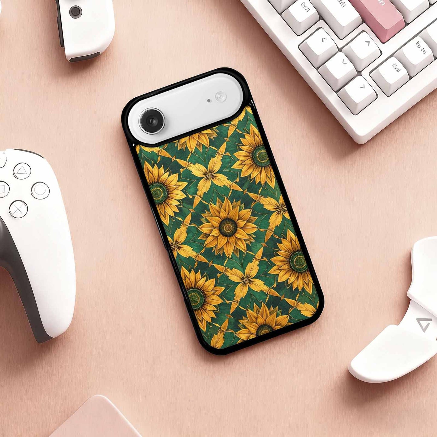 iPhone 17 Air Case — Sunflower Motifs Arranged In A Floral, Custom Print Case Cover