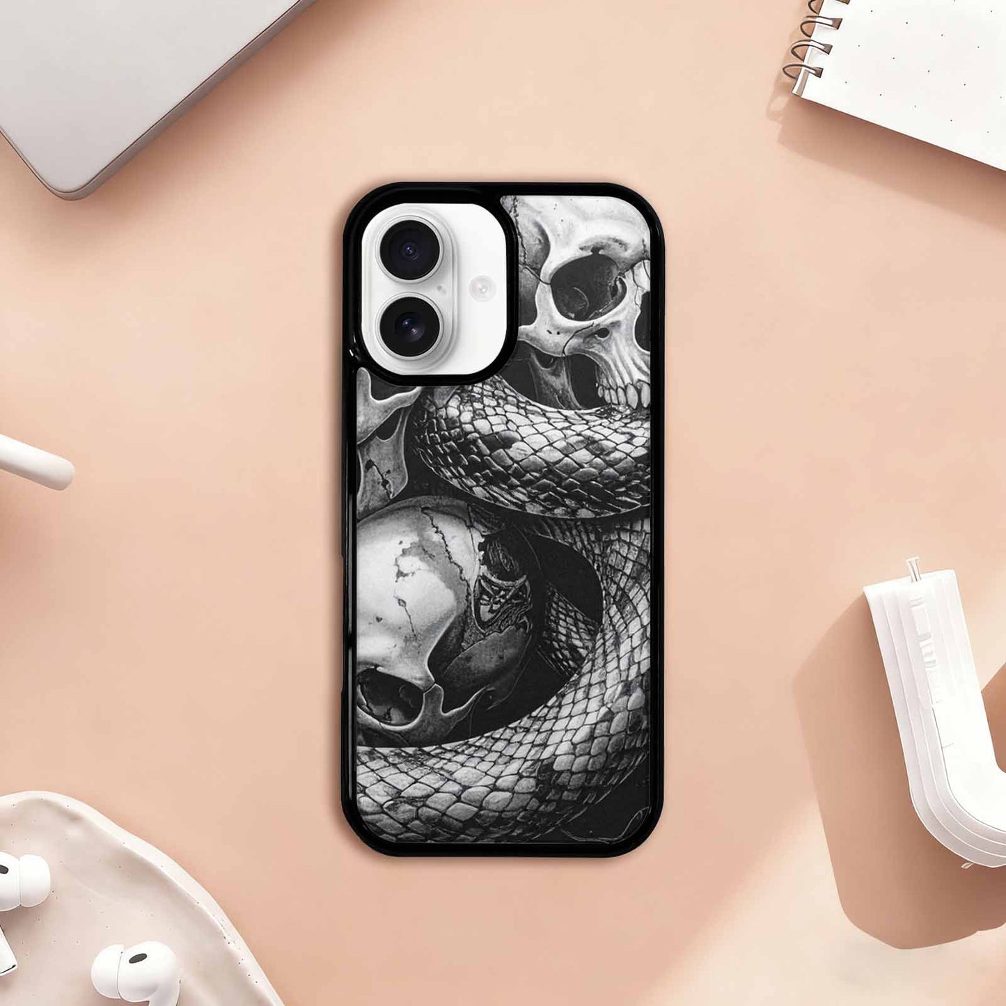 iPhone 17 Case — Skull Dark Art Gothic Print Gothic, Customized Protective Case