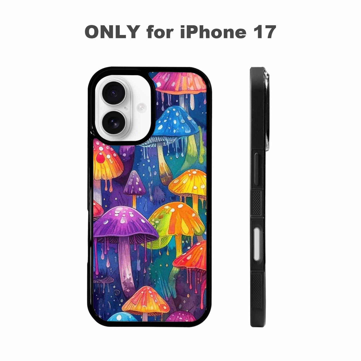 iPhone 17 Case — Rainbow Drip Mushrooms Original Art, Customized Protective Case