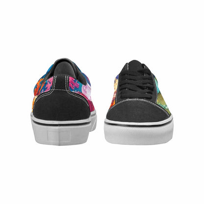 WOMEN'S Fish Scale Coral Canvas Lace-Up Wallpaper Art Sneakers