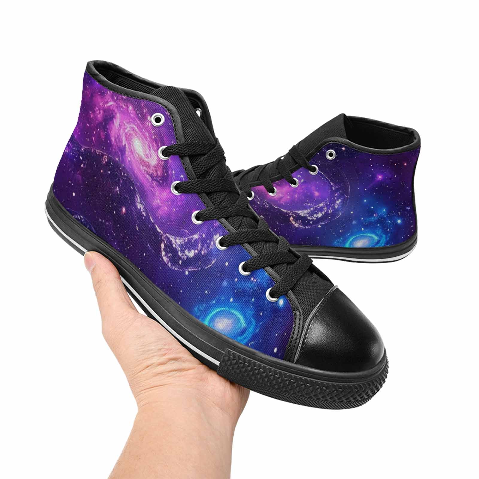 WOMEN'S Galaxy Snake Print High Top Canvas Y2K Custom Sneakers