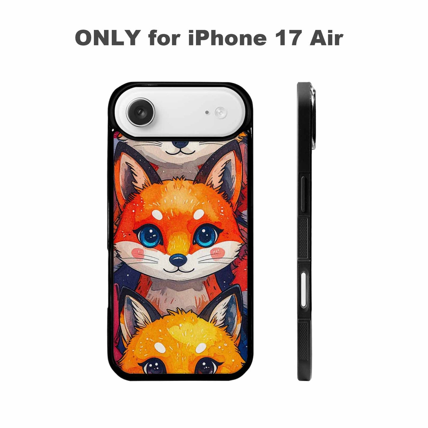 iPhone 17 Air Case — Watercolor Kawaii Fox Faces Watercolor Abstract, Custom Print Case Cover