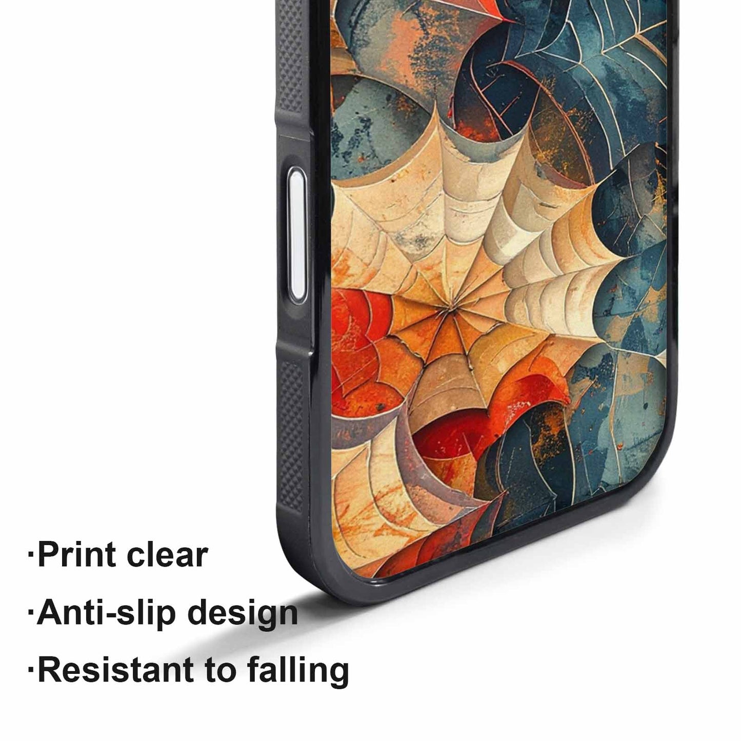 iPhone 17 Pro Case — Distressed Horror Spider Web Original Art, Custom Phone Case