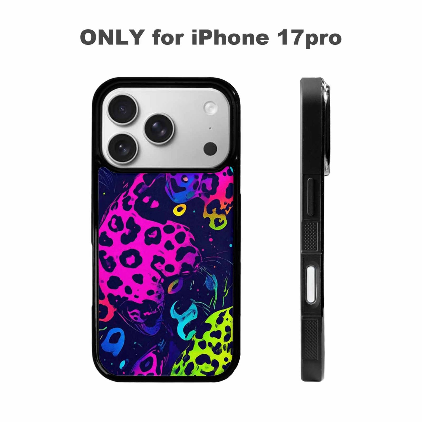 iPhone 17 Pro Case — Leopard Print Neon Seamless Pattern Animal, Custom Designed Case Cover