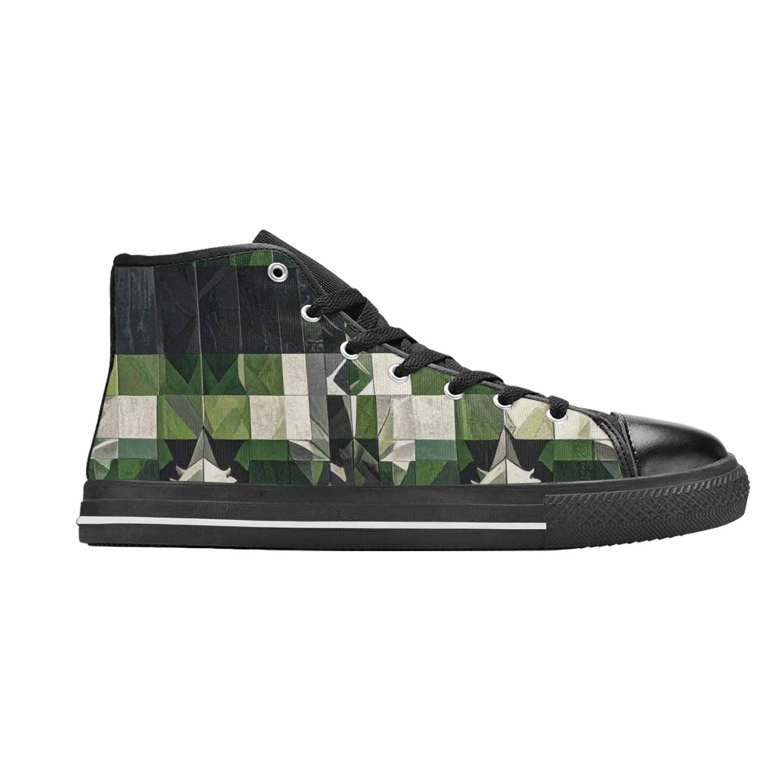 MEN'S Aromantic Flag Color High Top Canvas Neon Fantasy Custom Sneakers