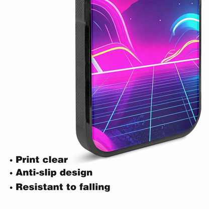 iPhone 15 Plus Case — 1980s Neon Cartoon Art Pattern, Custom Printed Phone Case