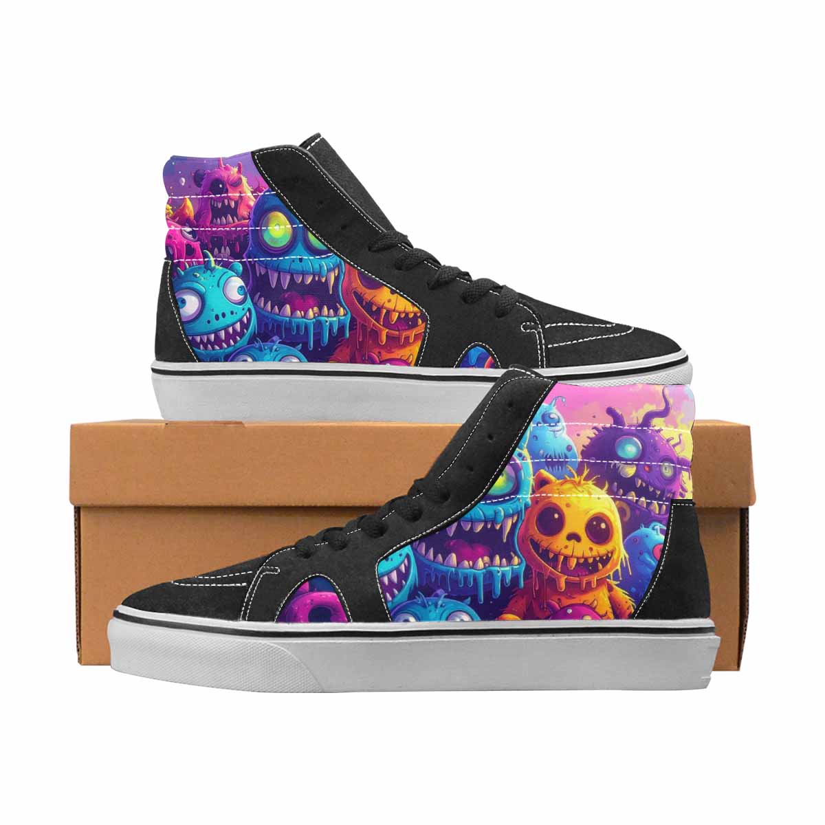 WOMEN'S Monsters High Top Canvas Graphic Print Aesthetic Custom Kicks