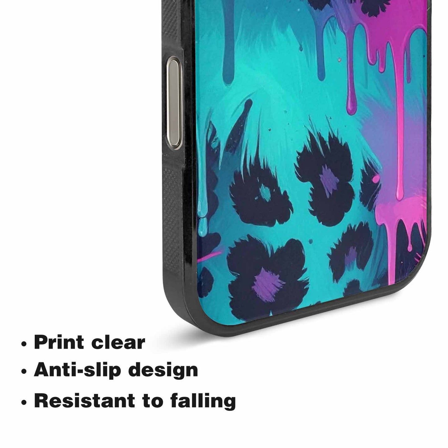 iPhone 16 Pro Max Case — Leopard Melting Neon, Custom Art Phone Cover