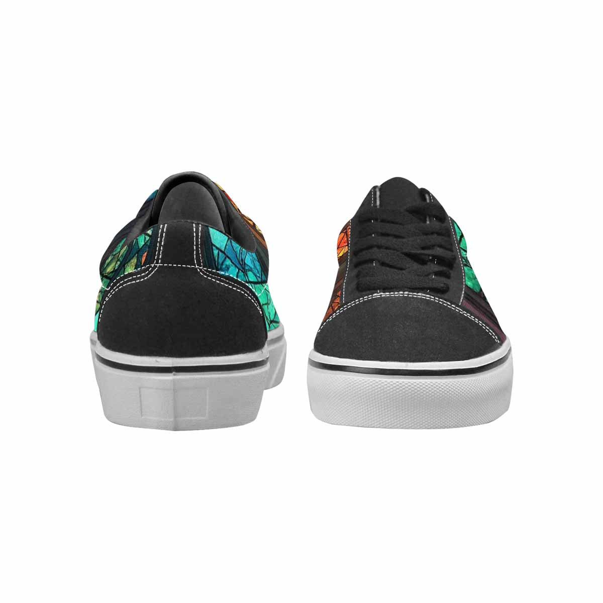 WOMEN'S Stained Glass Cathedral Canvas Lace-Up Neon Fantasy Custom Shoes