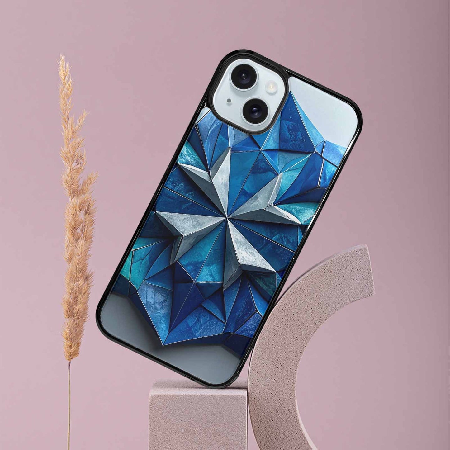 iPhone 15 Plus Case — Geometric Origami Art Pattern Personalized Phone, Custom Phone Case