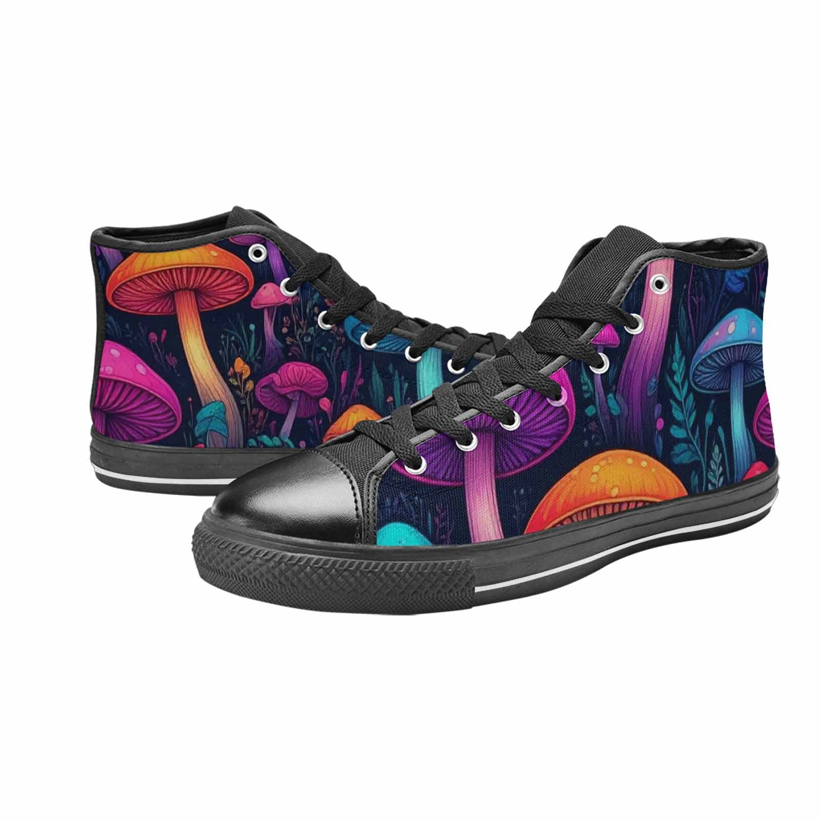 WOMEN'S Psychedelic Mushroom High Top Canvas Vivid Shoes