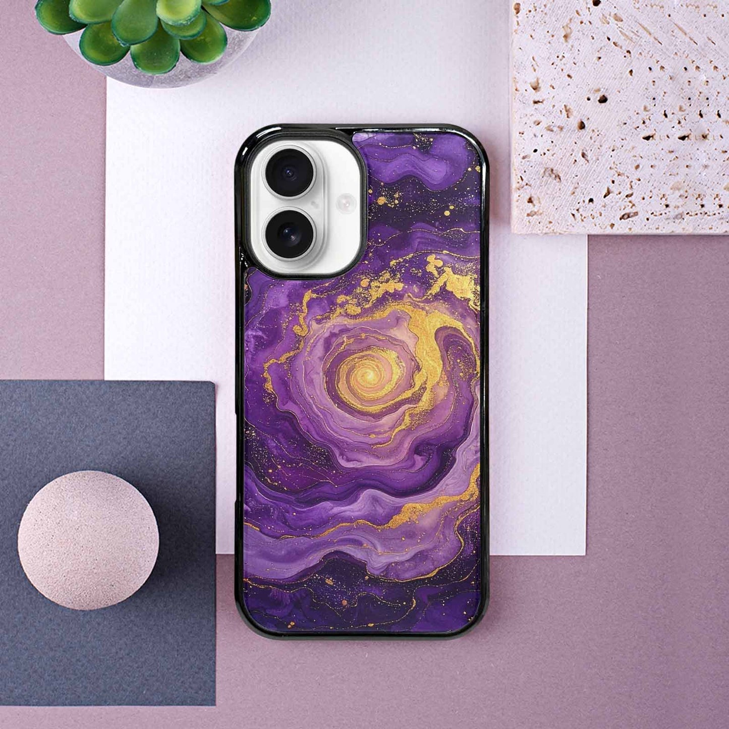 iPhone 16 Case — Swirling Brushstroke Starry Night Texture Blended, Custom Art Phone Cover