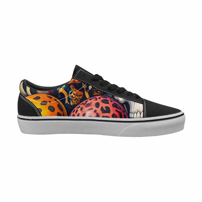 WOMEN'S Skulls Lace-Up Canvas Melting Art Sneakers