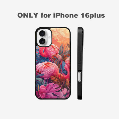 iPhone 16 Plus Case — Flamingo Tropical Flamingo Tropical Pattern Hundreds, Custom Art Phone Cover