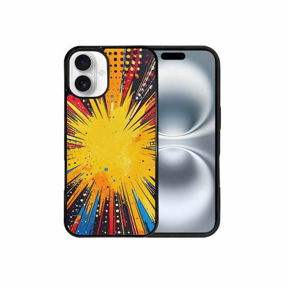 iPhone 16 Plus Case — Comic Halftone Comic Bursts Pattern Hundreds, Personalized Phone Case