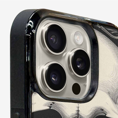 iPhone 16 Pro Case — 20 Skulls Overlapping Seamless Tileable Pattern, Custom Designed Case Cover