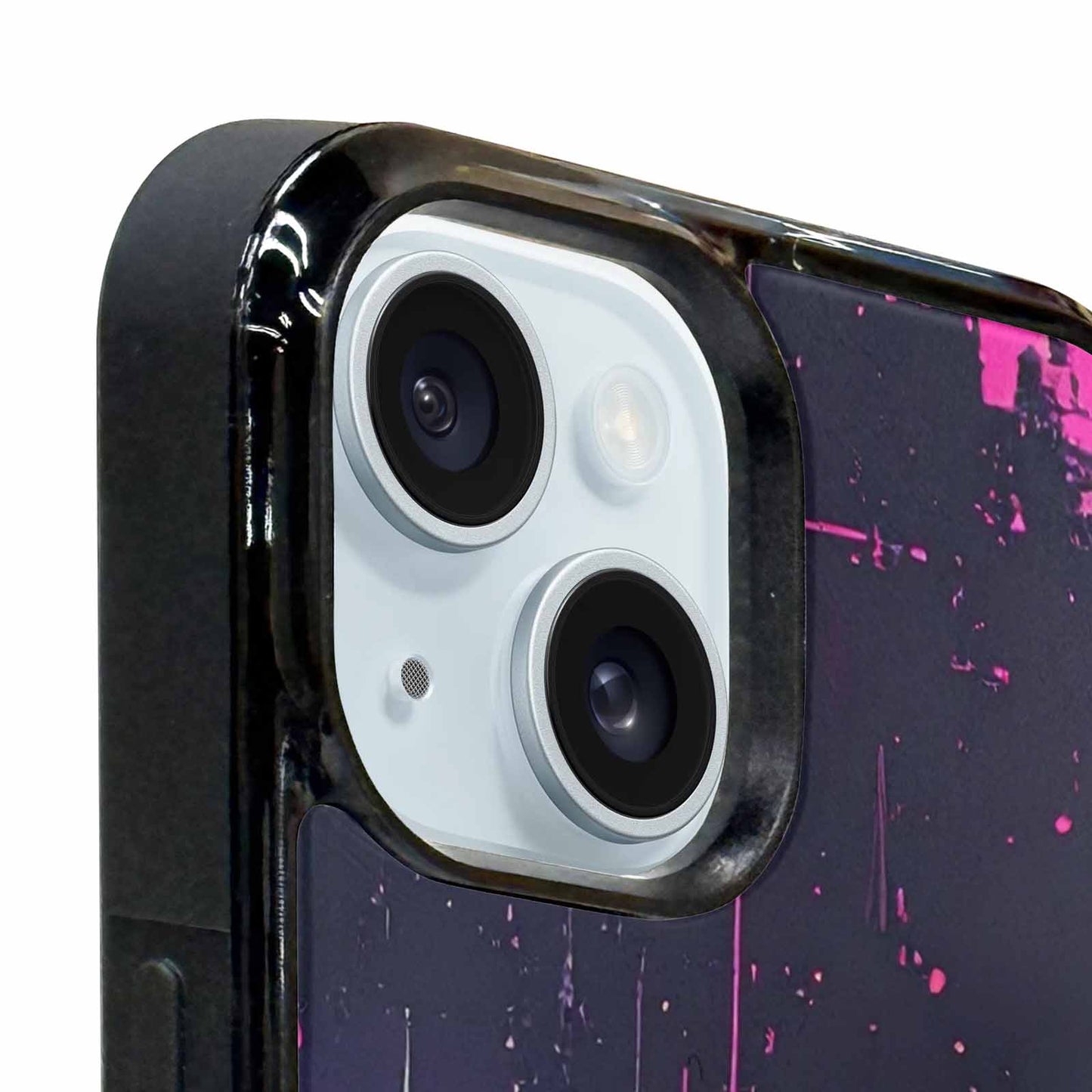 iPhone 15 Plus Case — Glitch Dark Art Seamless Pattern Vibrant, Custom Phone Case