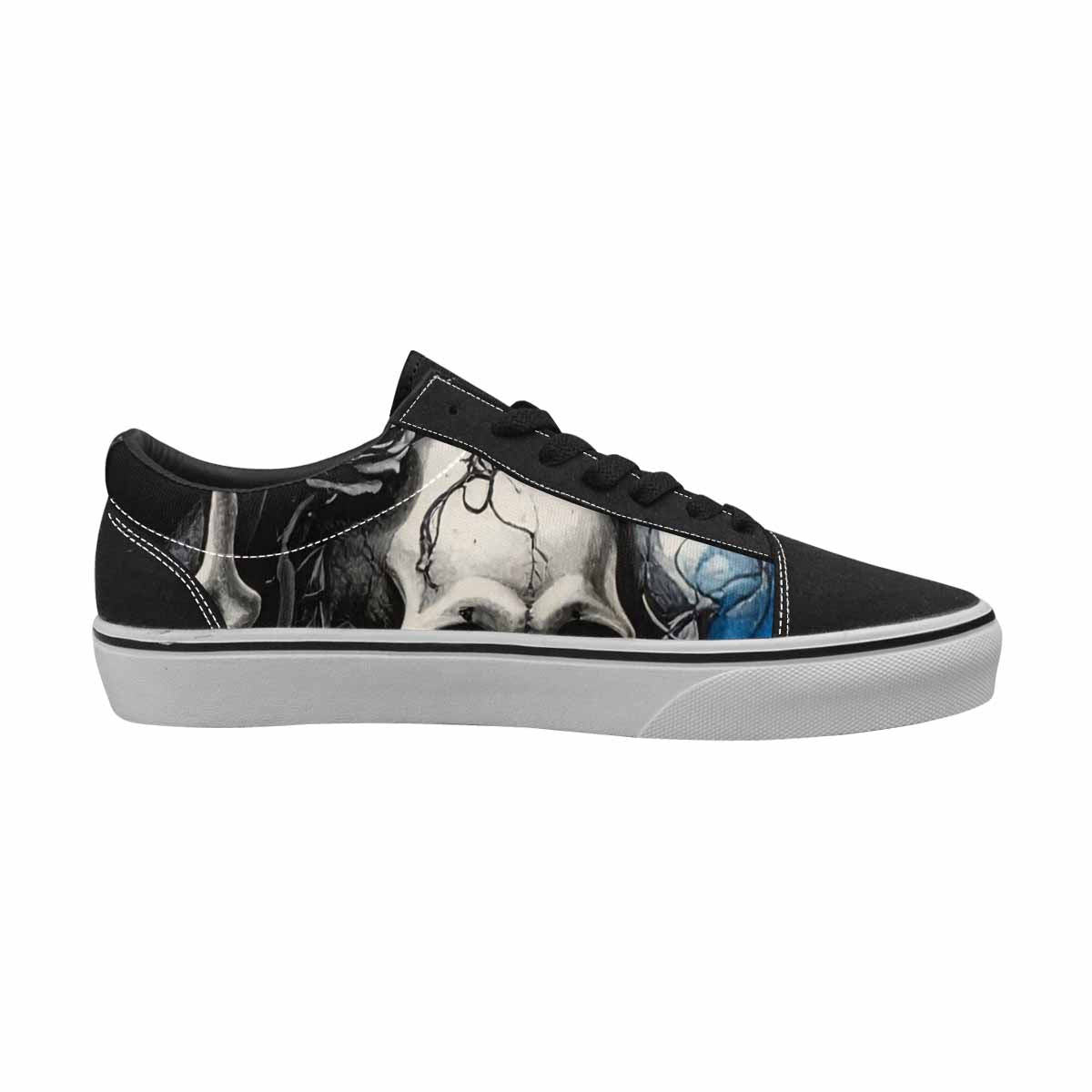 WOMEN'S Skull Roses Lace-Up Canvas Grunge Custom Shoes