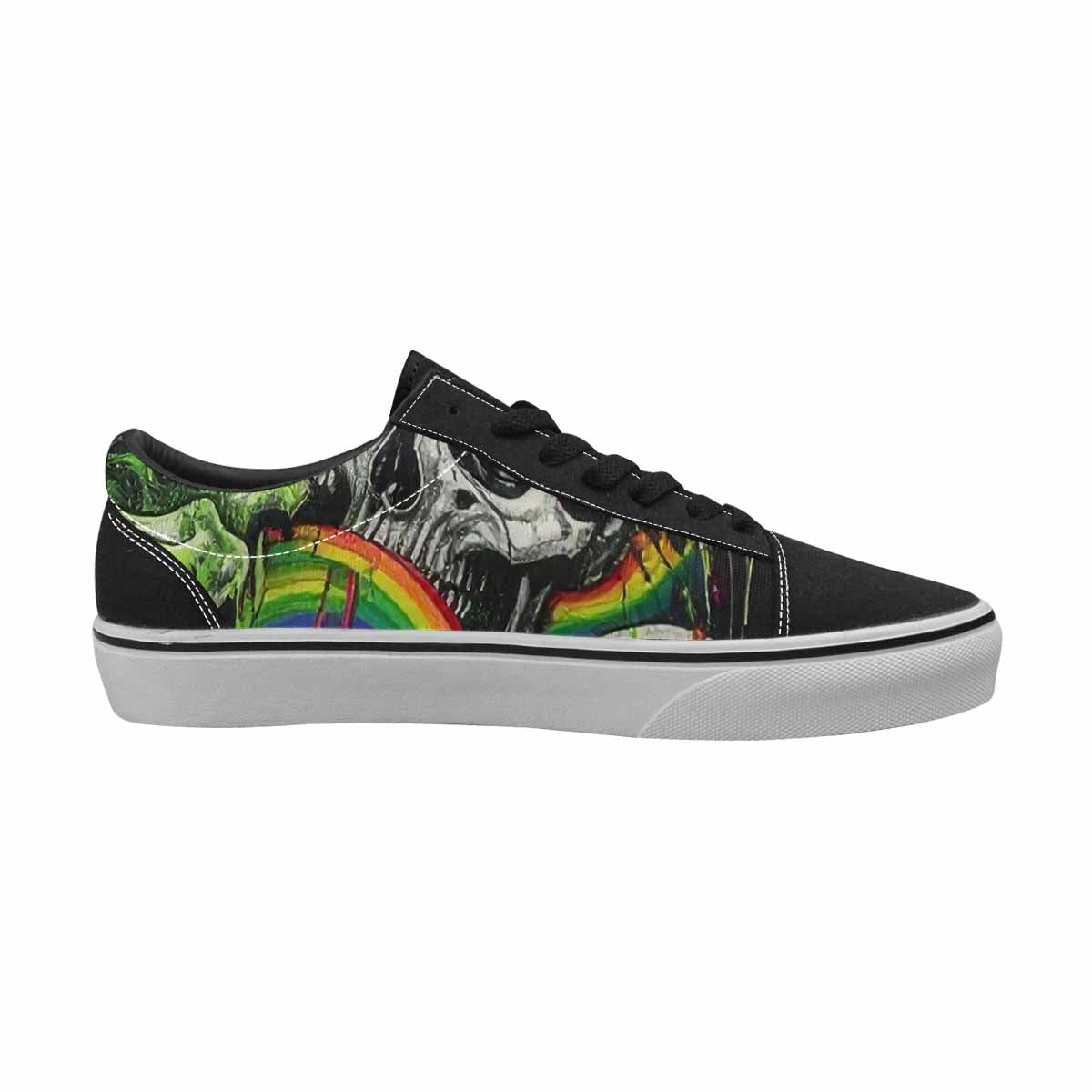 WOMEN'S Rainbow From Skull S Lace-Up Canvas Aesthetic Shoes