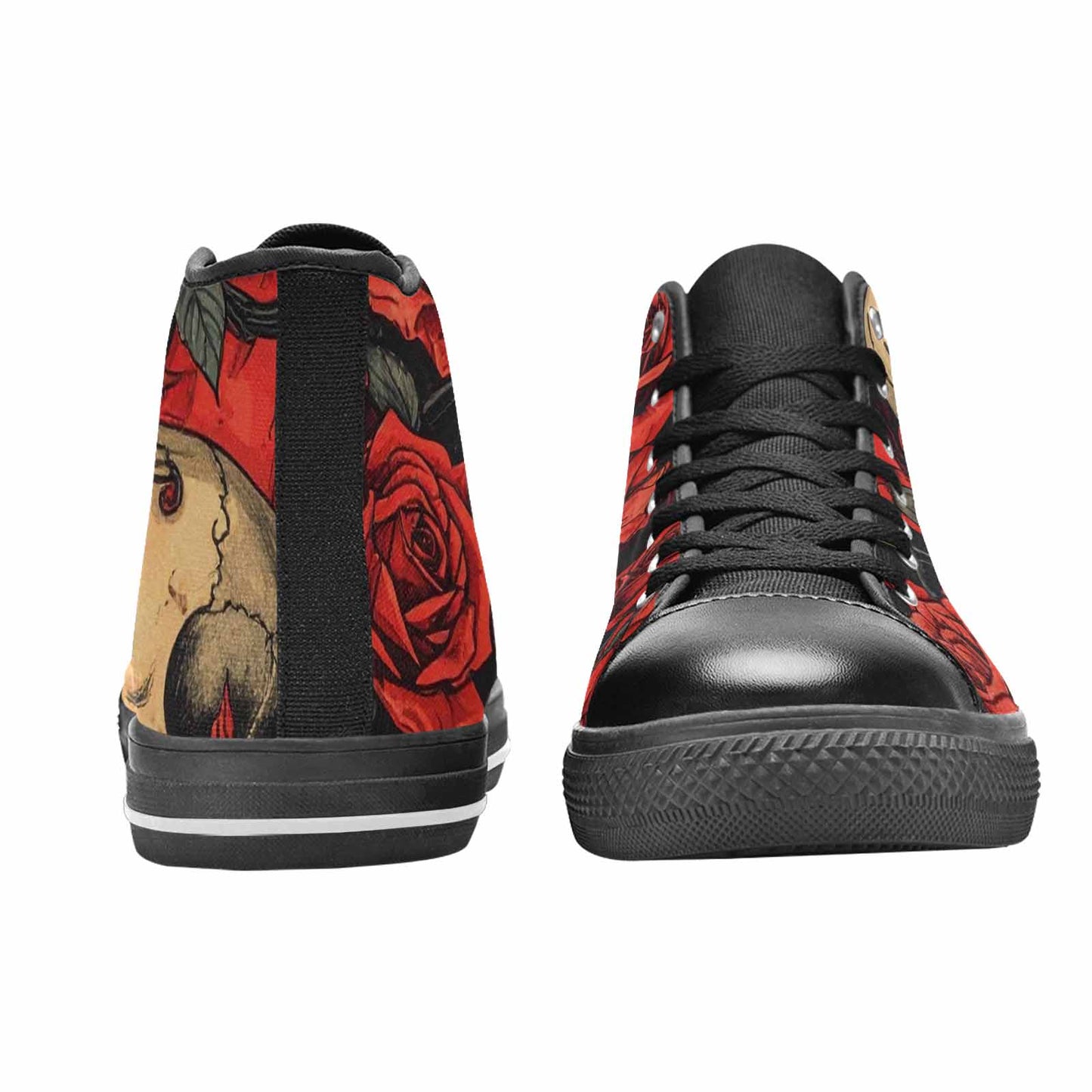 WOMEN'S Skulls Roses Bold Pen Ink High Top Canvas Y2K Sneakers
