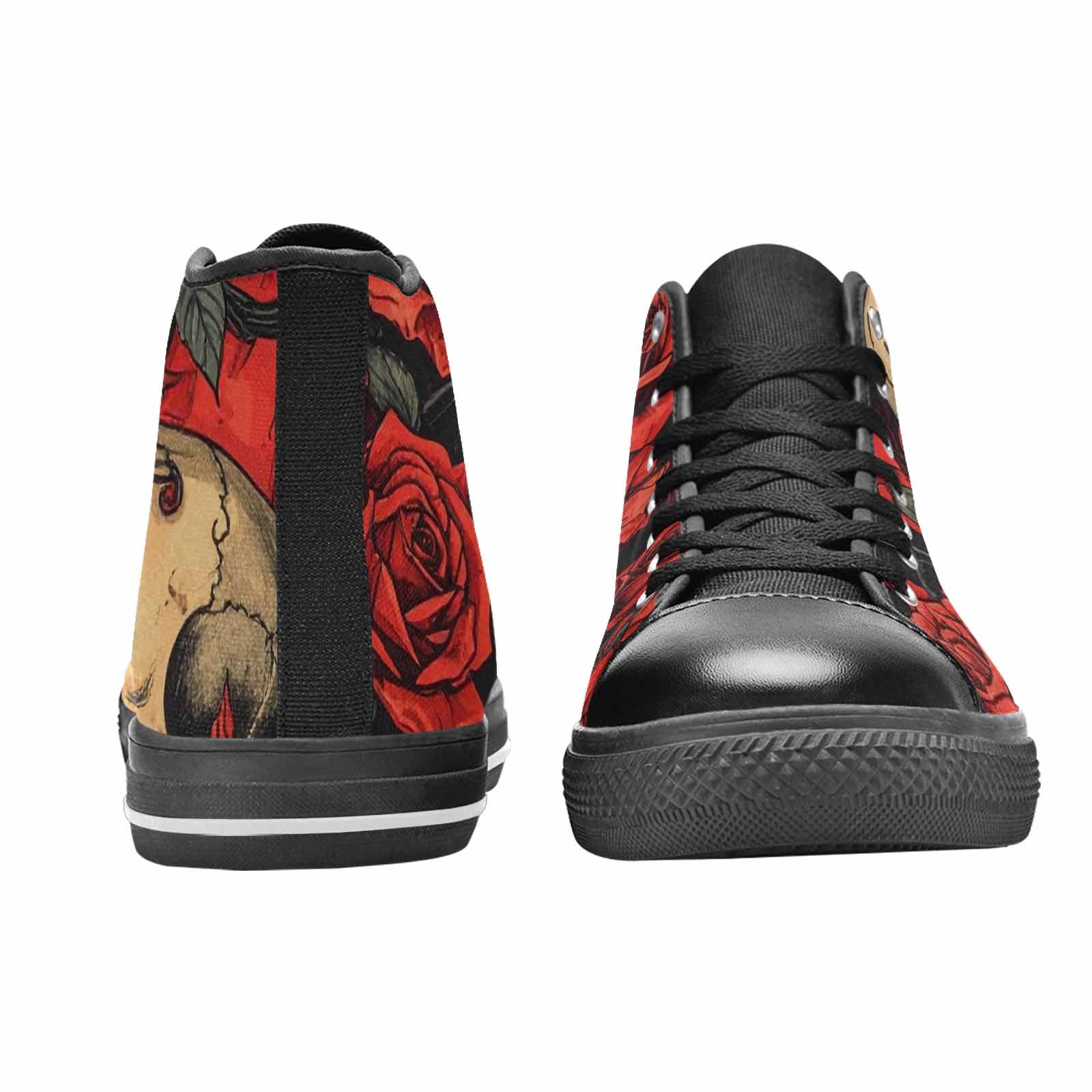 WOMEN'S Skulls Roses Bold Pen Ink High Top Canvas Y2K Sneakers