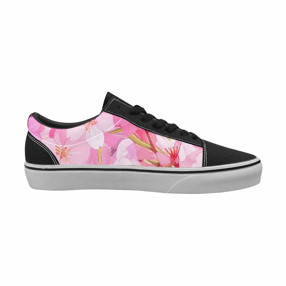 WOMEN'S Cherry Blossom Branch Cherry Lace-Up Canvas Vibrant Chaos Sneakers