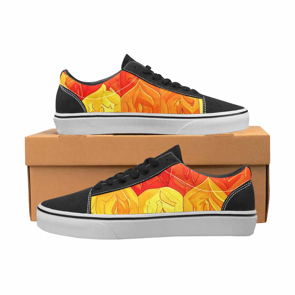 MEN'S Rainbow Pride Flag Canvas Lace-Up Wallpaper Art Shoes