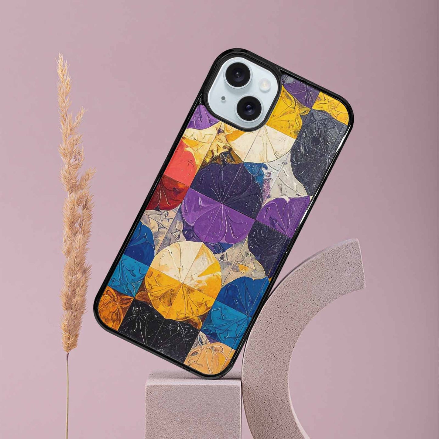 iPhone 15 Plus Case — Nonbinary Flag Color Theme Small Rainbow, Personalized Phone Case