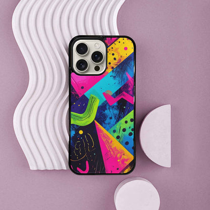 iPhone 16 Pro Max Case — Memphis Squiggles Triangles Dots Personalized Phone, Custom Phone Case