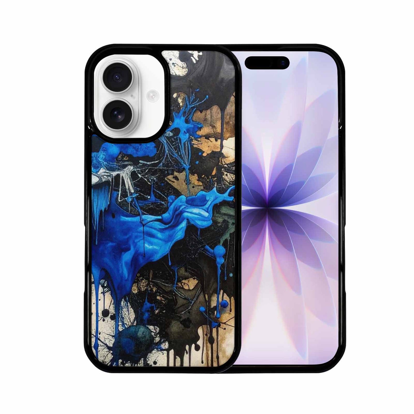 iPhone 17 Case — Black &amp; Blue Ink Camo, Custom Print Case Cover