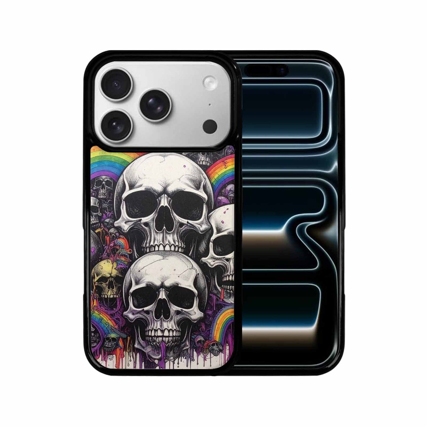 iPhone 17 Pro Case — Black Purple Ink Rainbow From Gothic, Unique Phone Case Design