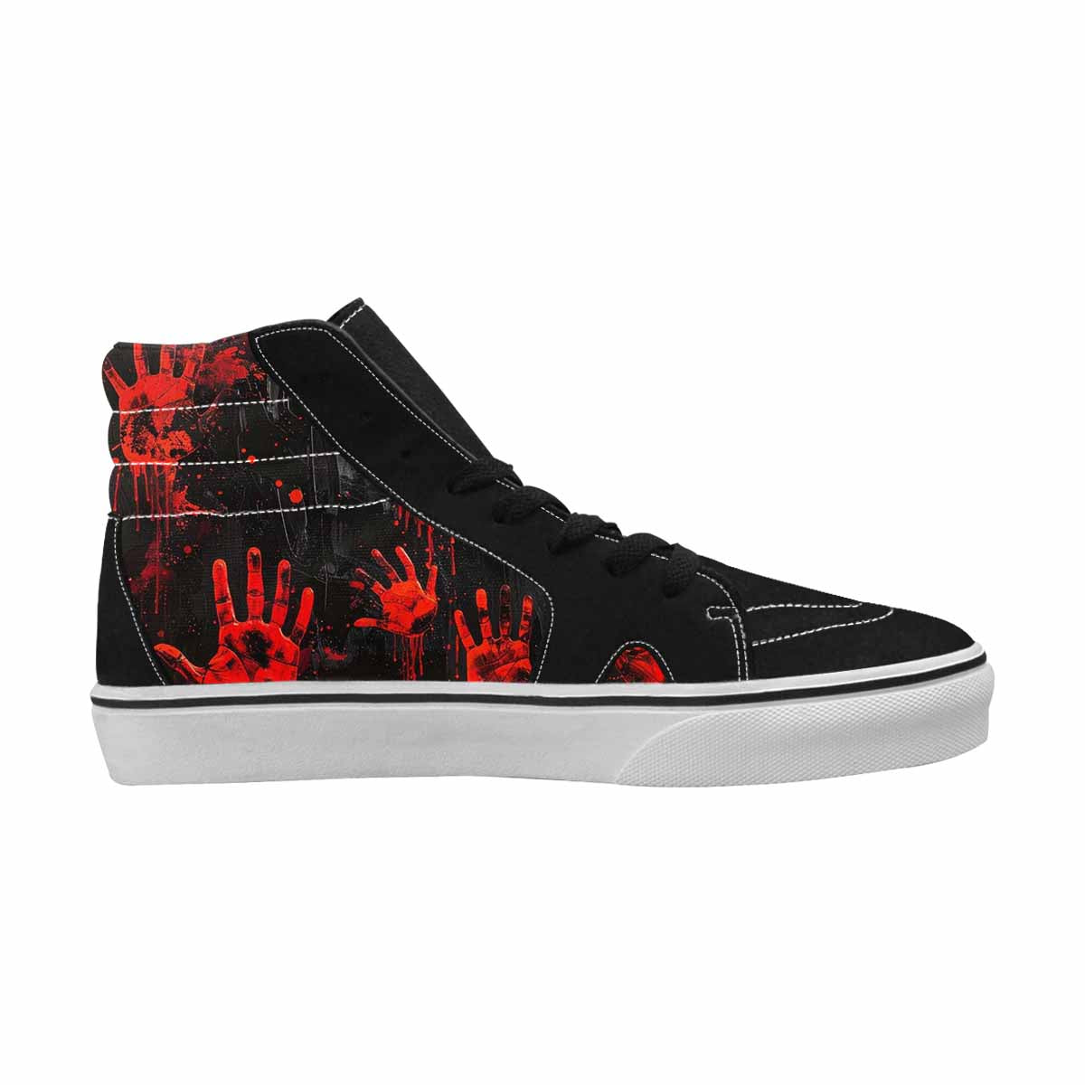 WOMEN'S Halloween Splatter Handprint High Top Canvas Vivid Custom Sneakers