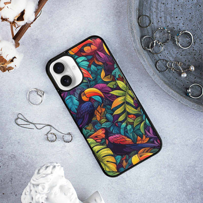iPhone 16 Plus Case — Toucan Jungle Toucan Jungle Pattern Hundreds, Custom Designed Case Cover