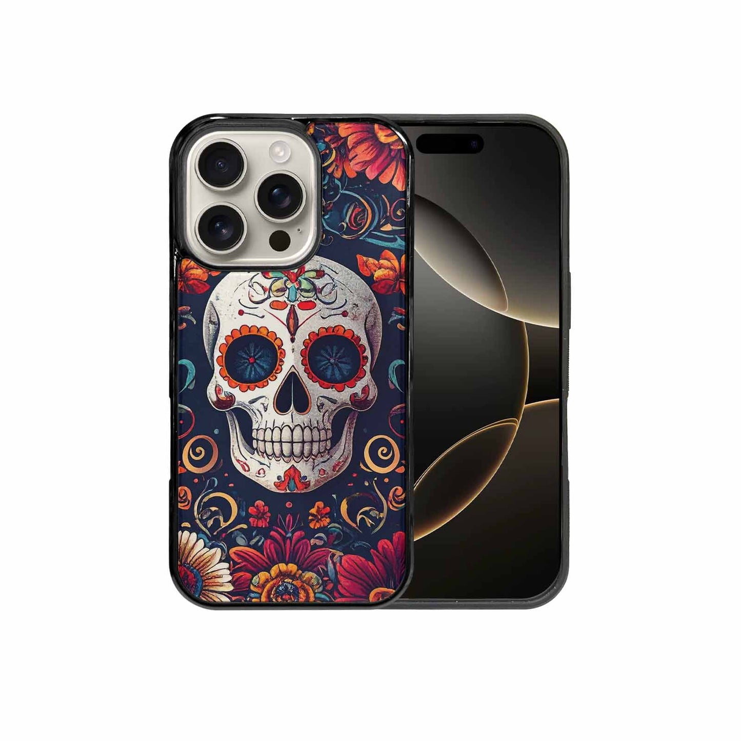 iPhone 16 Pro Case — Day Dead Sugar Skull Art 100s, Custom Made Phone Cover