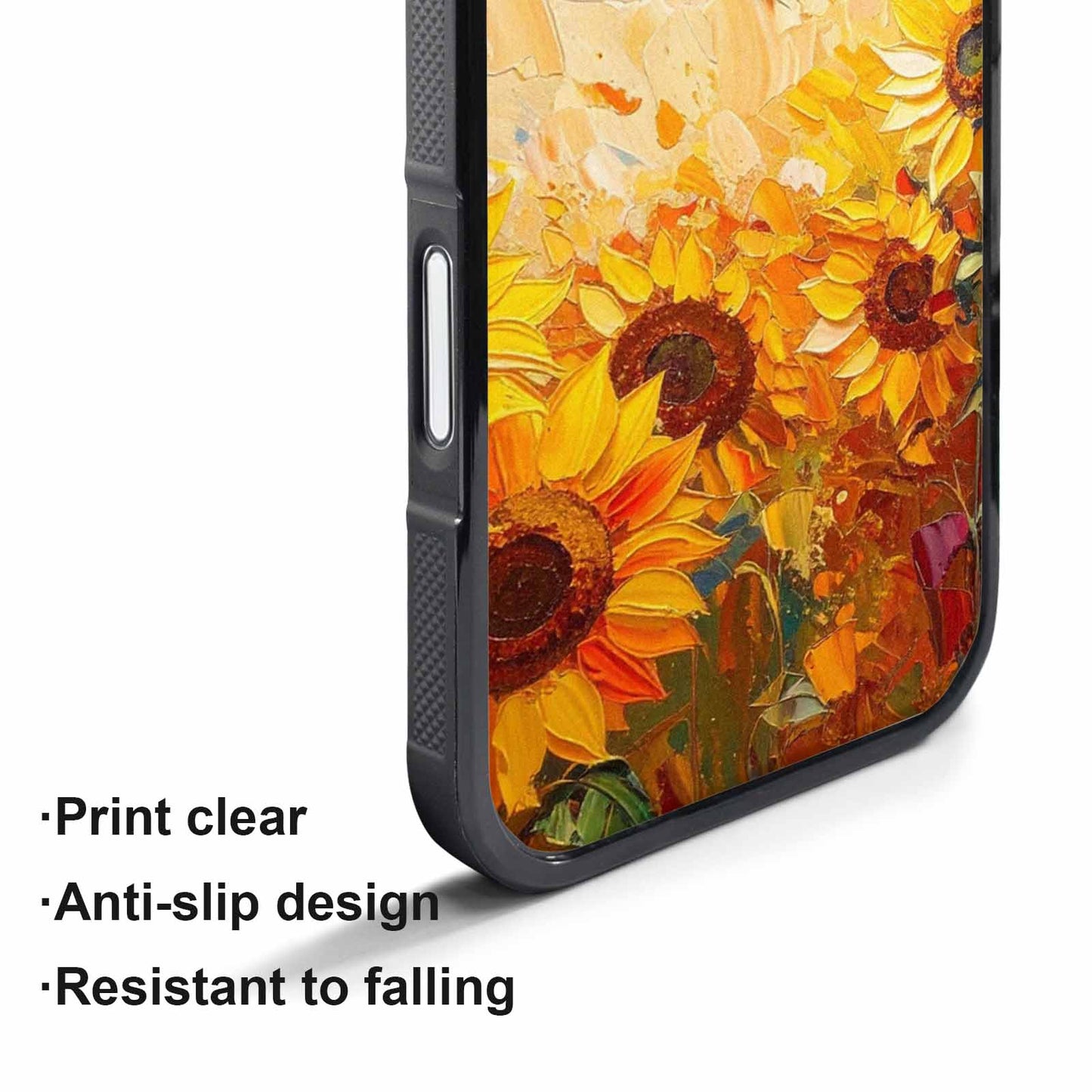 iPhone 17 Air Case — Impressionist Sunflower Brushstroke Pattern Hundreds Floral, Custom Made Phone Cover