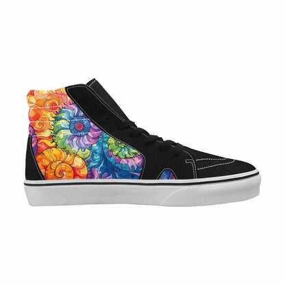 MEN'S Tie High Top Canvas Kaleidoscope Custom Sneakers