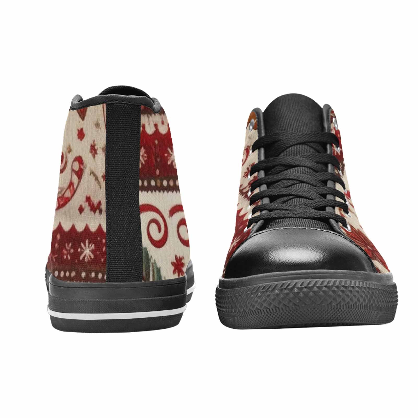 MEN'S Christmas Holly Snowflake High Top Canvas Cottagecore Shoes