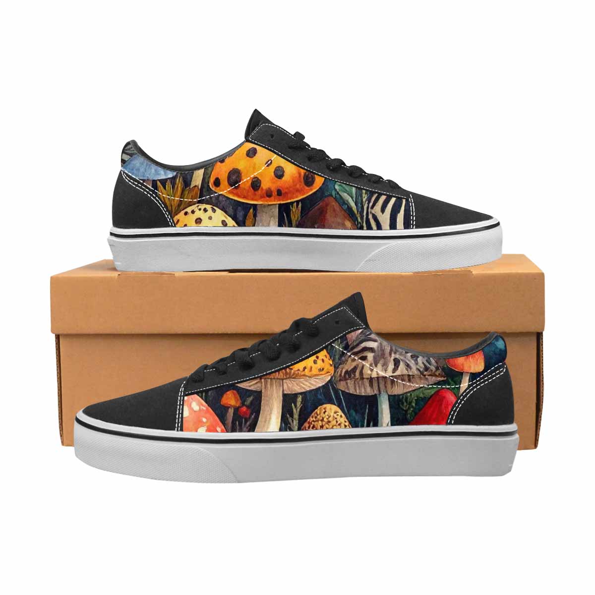 WOMEN'S Mushrooms Lace-Up Canvas Vivid Sneakers