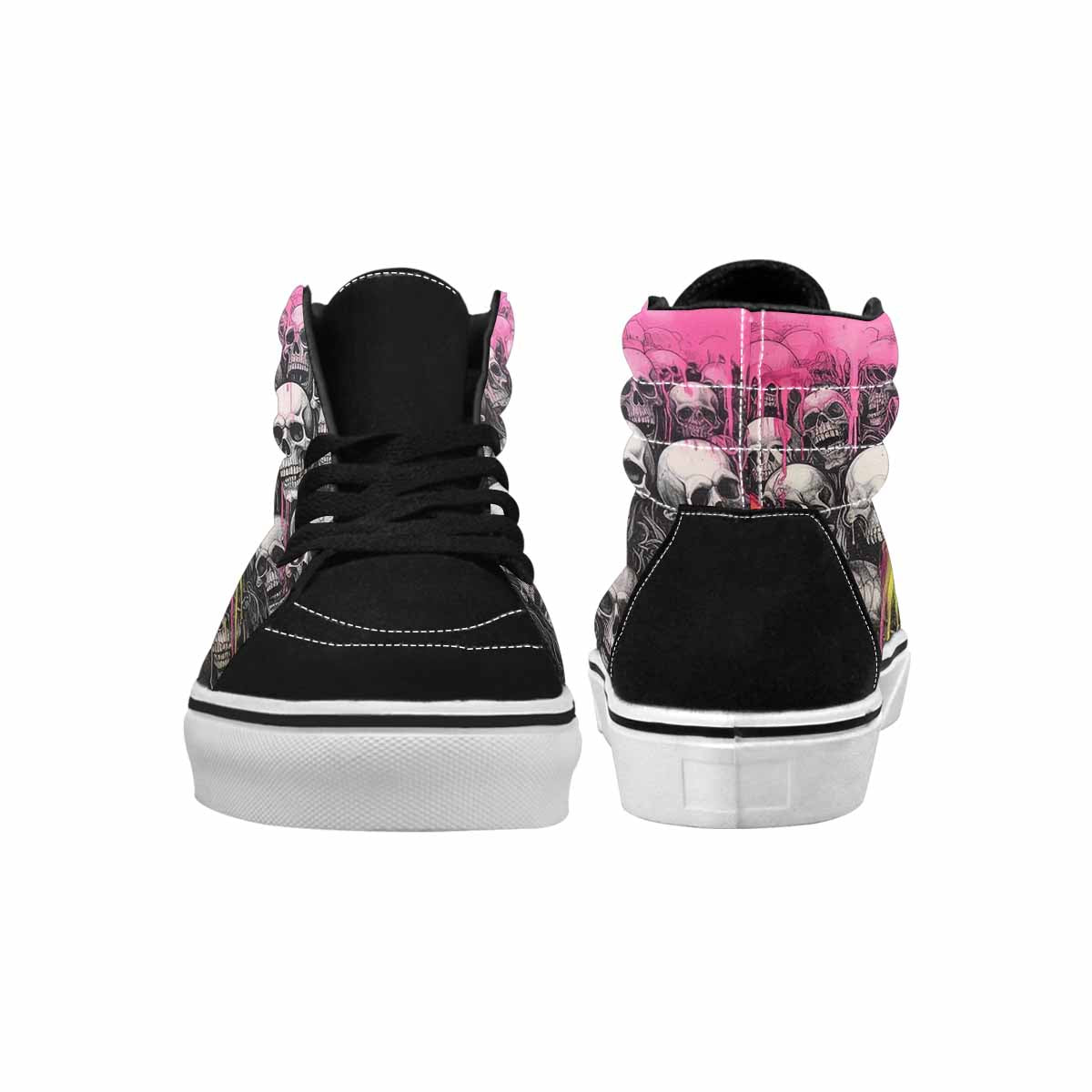 MEN'S Rainbow From Skull S High Top Canvas Kaleidoscope Custom Sneakers
