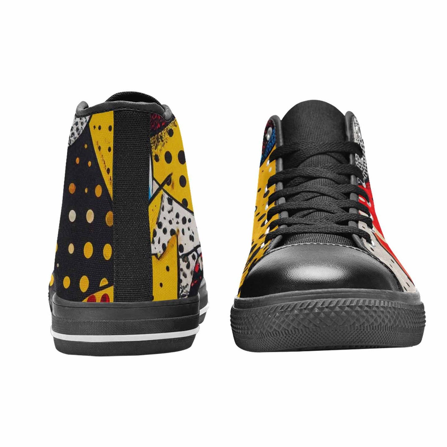 WOMEN'S Comic Book Halftone High Top Canvas Surreal Shoes