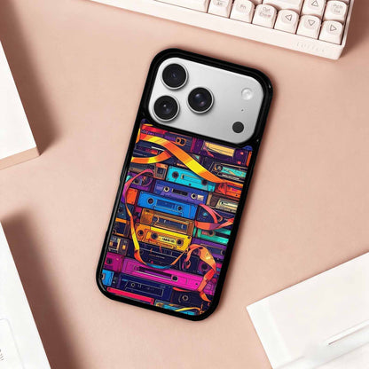 iPhone 17 Pro Case — Retro Cassette Tape Pattern Hundreds Retro, Custom Printed Phone Case