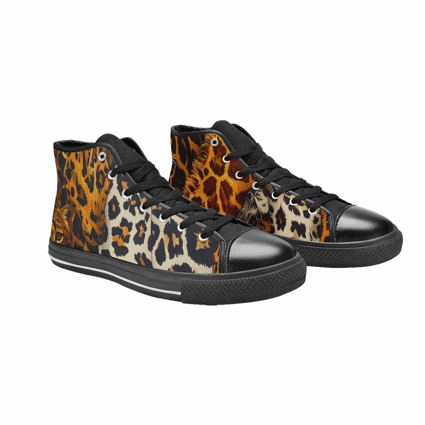 MEN'S Animal Print High Top Canvas Vibrant Chaos Custom Sneakers