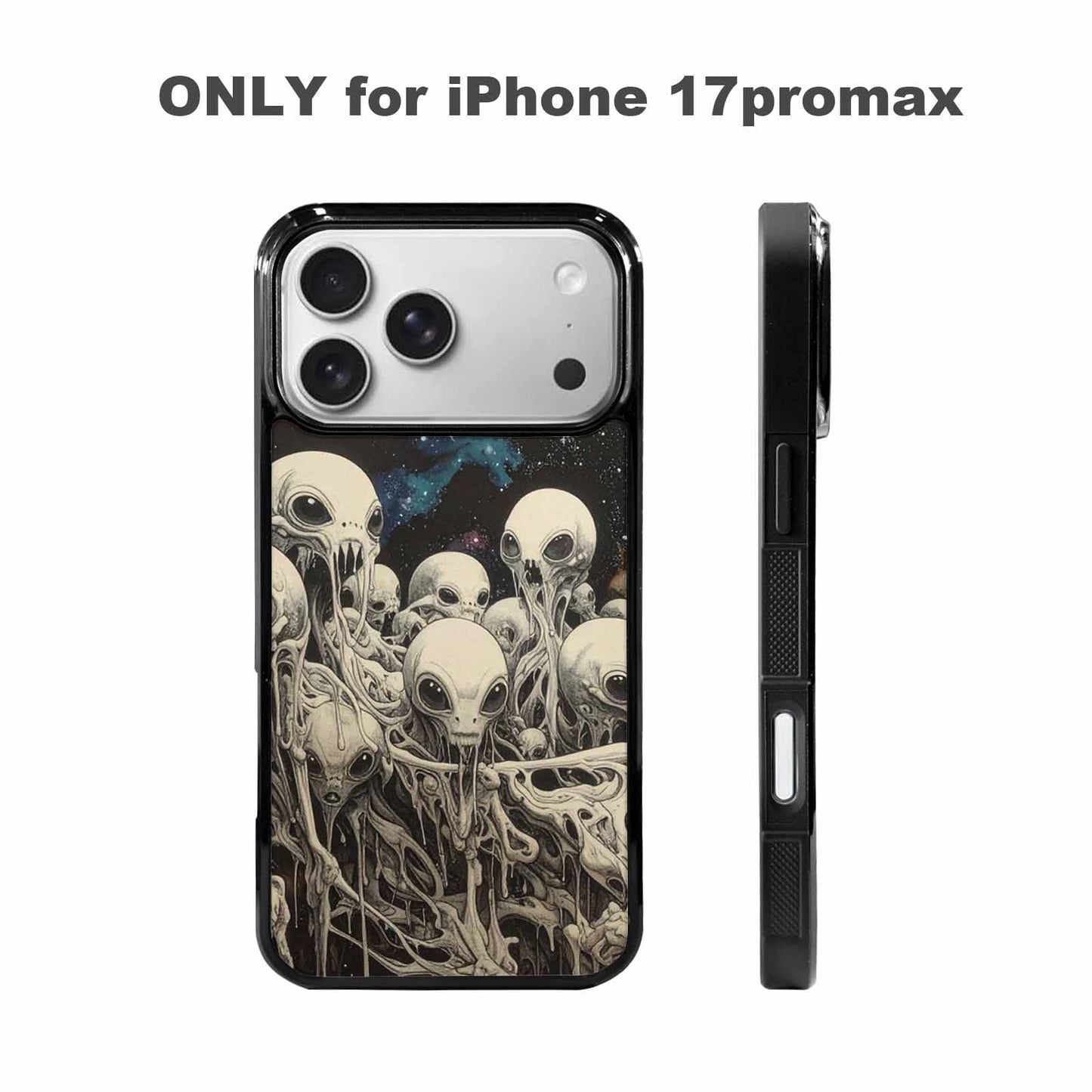 iPhone 17 Pro Max Case — Melting Aliens Pattern Alien Scifi, Custom Print Case Cover