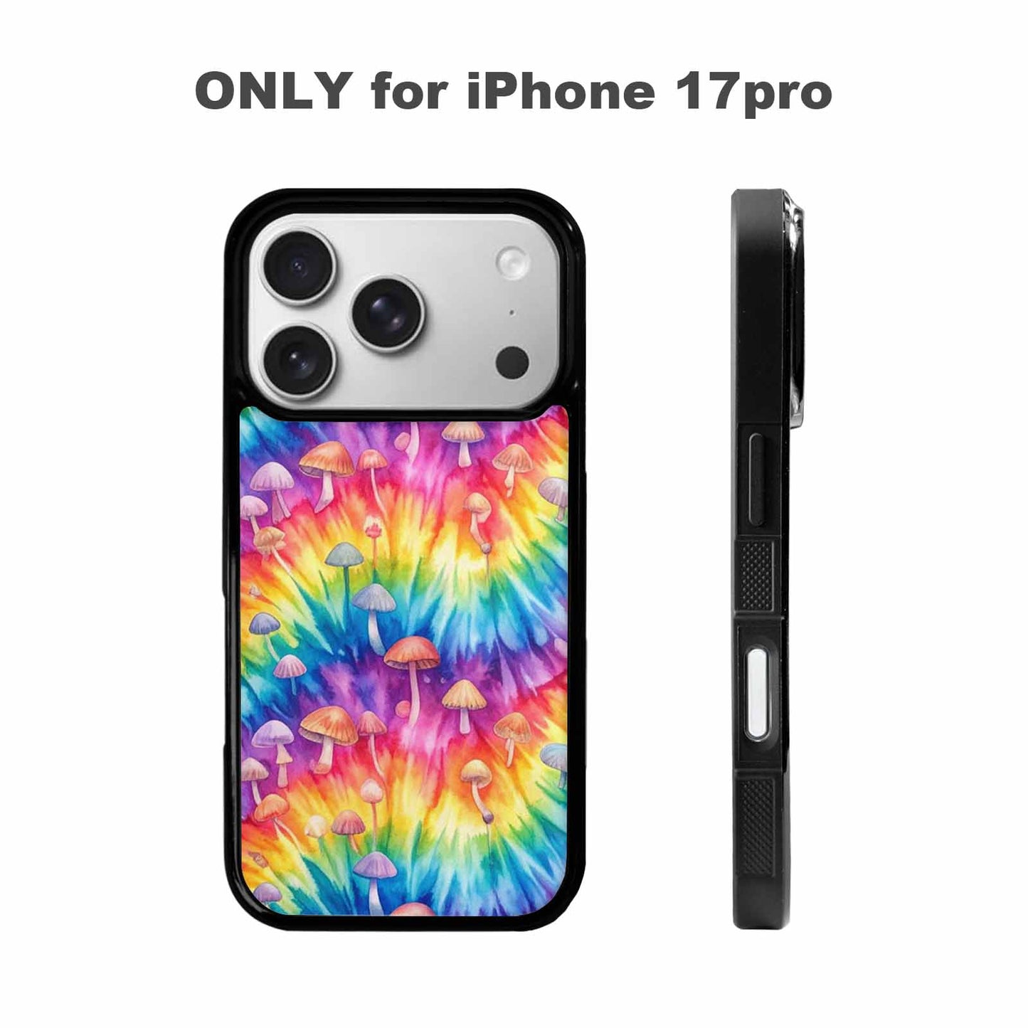 iPhone 17 Pro Case — Mushrooms Tie Dyemushrooms Pat Efq Tie, Custom Phone Case