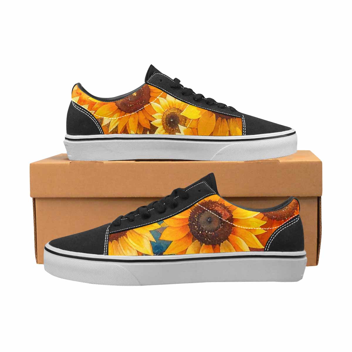 MEN'S Sunflowers Full Color Canvas Custom Fashion Surreal Custom Art Shoes