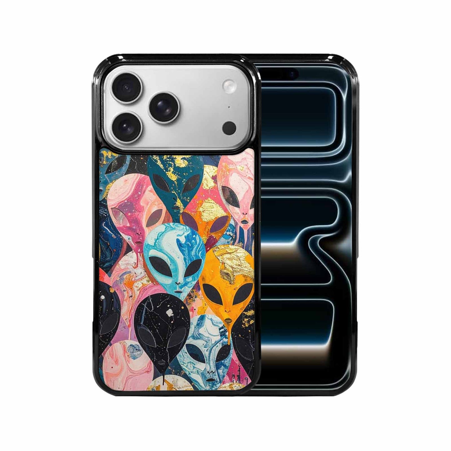 iPhone 17 Pro Max Case — Aliens Marblealiens Pattern Alien Scifi, Custom Printed Phone Case