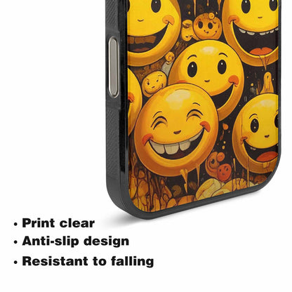 iPhone 16 Pro Max Case — Melting Moon Smiley Red Splatt, Custom Made Phone Cover