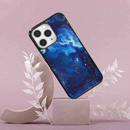 iPhone 15 Pro Max Case — Galaxy Art Blue Starfield Small Galaxy, Custom Made Phone Cover